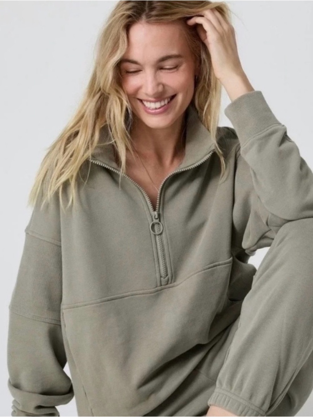 Vuori Relaxed Half-Zip Pullover Sweatshirt - Olive